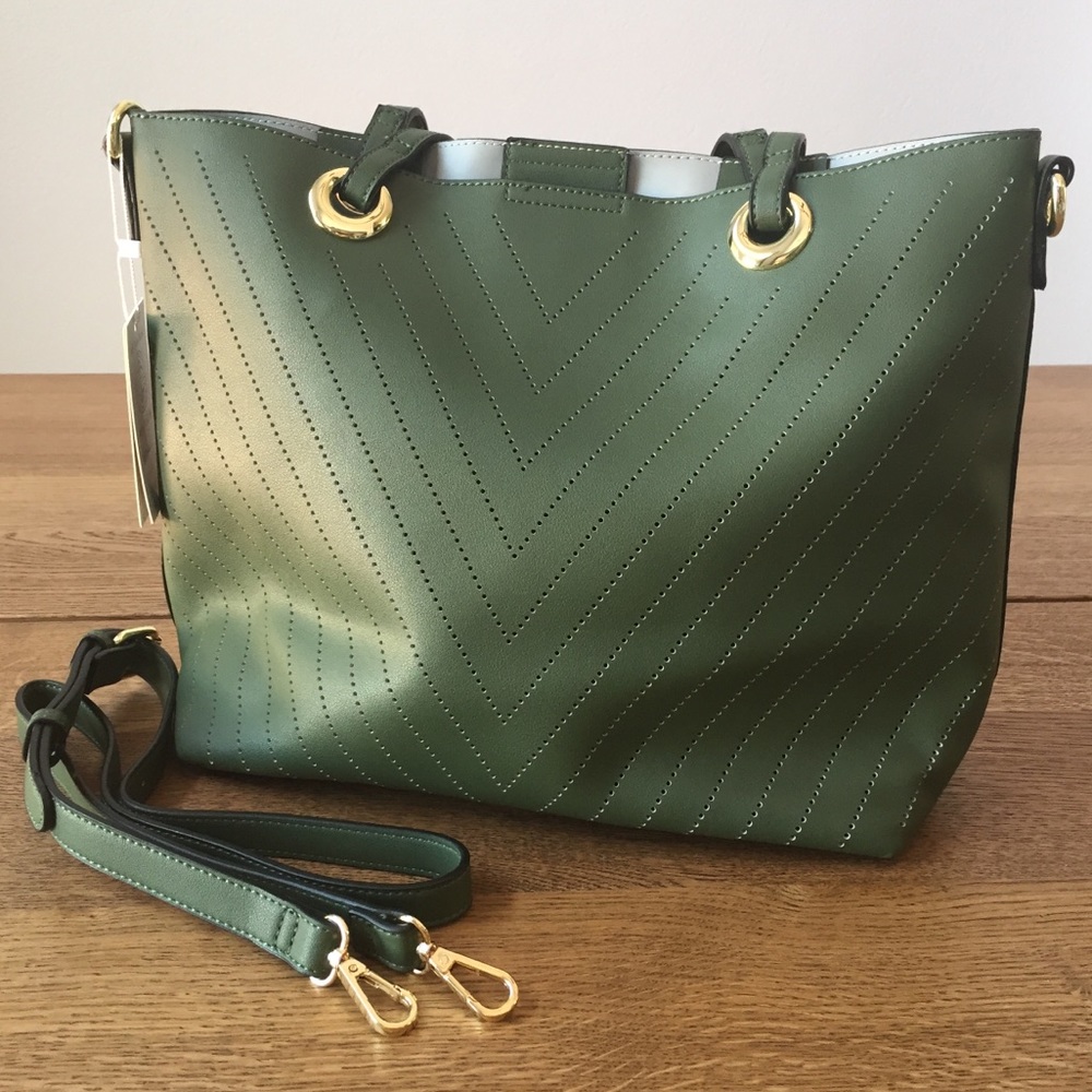 2-in-1 Eyelet Tote Bag_Green